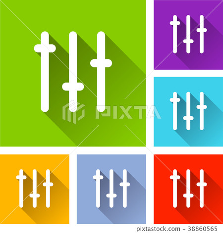 sliders icons with long shadow 38860565