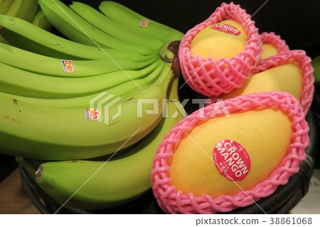 Tropical fruit mango banana 38861068