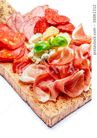 Italian prosciutto crudo or spanish jamon and 38861312