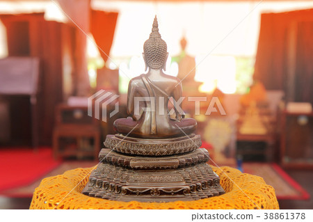 Buddha meditating on a lotus base 5 step. Buddha meditating on a lotus base 5 step. 38861378