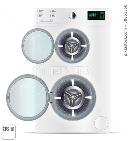 Modern open double silver washing machine Modern open double silver washing machine 38861550