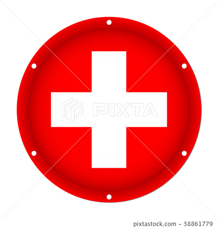 round metallic flag - Switzerland with screw holes 38861779
