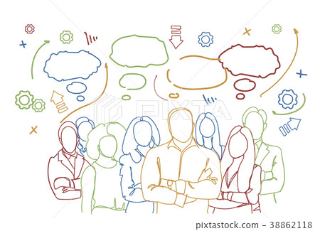 Successful Business People Group Over Abstract 38862118