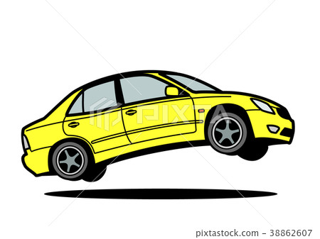 國內運動的轎車黃色汽車例證跳躍 38862607