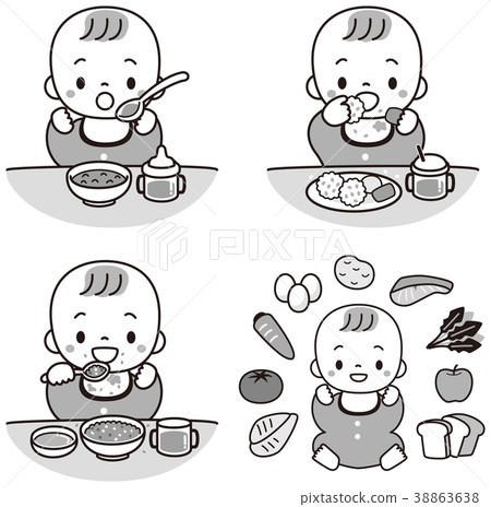 嬰兒食品黑色和白色 38863638