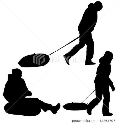 Set silhouette of man and having fun 38863707