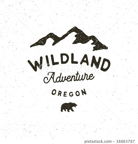 vintage wilderness logo. hand drawn retro styled 38863787