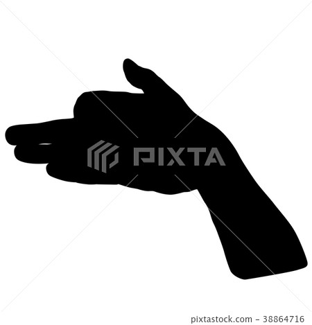Black silhouette of hands on white background 38864716