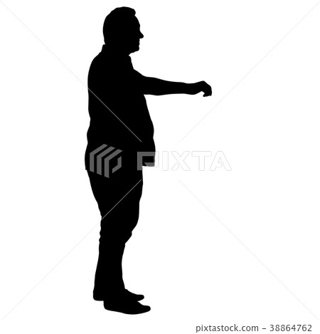 Silhouette of People walking on White Background Silhouette of People walking on White Background 38864762