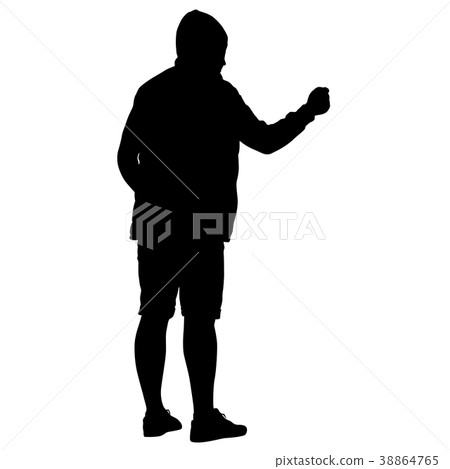 Silhouette of People walking on White Background Silhouette of People walking on White Background 38864765