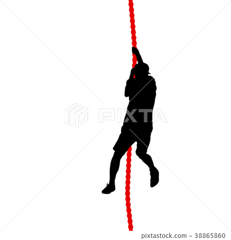 Black silhouette Mountain climber climbing Black silhouette Mountain climber climbing 38865860