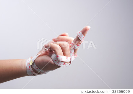 Hand with fuck you gesture wrapped 38866009
