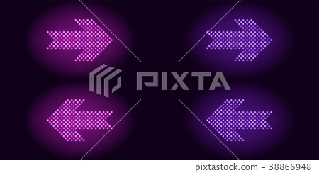 Purple and violet neon dot arrow 38866948