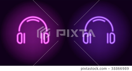 Purple and violet neon headphones Purple and violet neon headphones 38866989