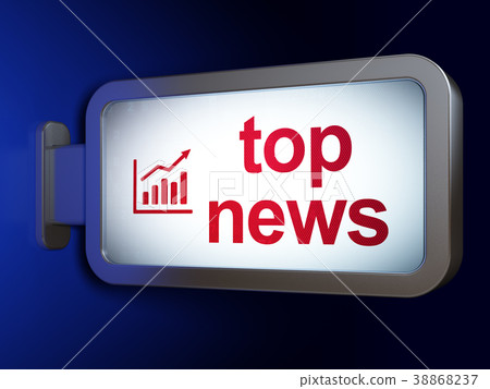News concept: Top News and Growth Graph on 38868237
