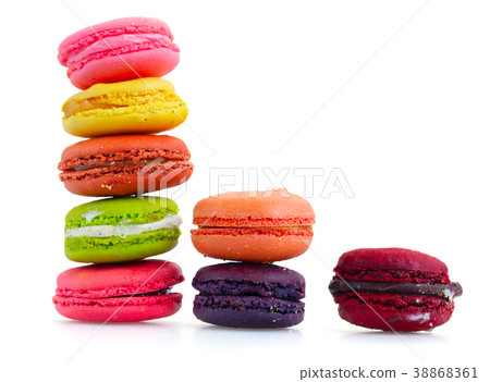 Macaroons cookies on white 38868361