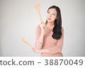 Asian cooking woman preparing food in kitchen 38870049