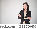 Asian business woman happy smiling on white 38870050