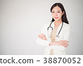 Beautiful asian woman female doctor on white 38870052