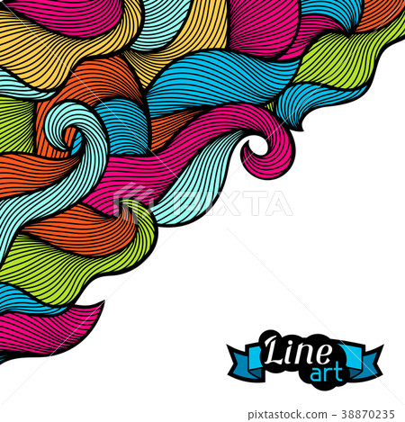 Background with curls and waves. Abstract outline 38870235
