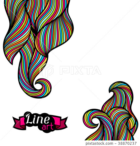 Background with curls and waves. Abstract outline 38870237