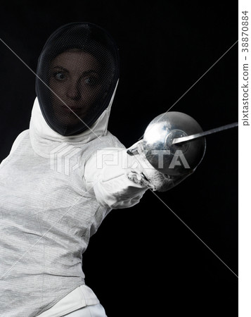 Portrait of woman fencer Portrait of woman fencer 38870884