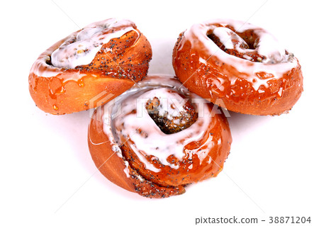Glazed sweet buns 38871204