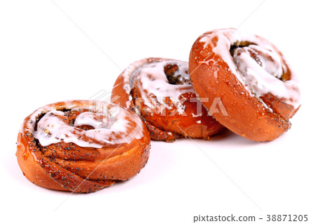 Glazed sweet buns 38871205