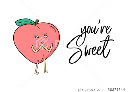 Vector sweet peach poster. Nectarine summer fruit 38871544