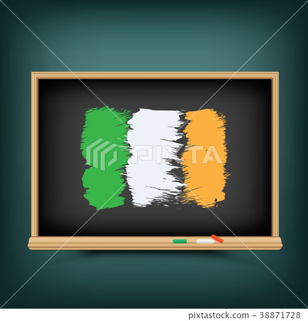 Irish flag draw on school blackboard 38871728