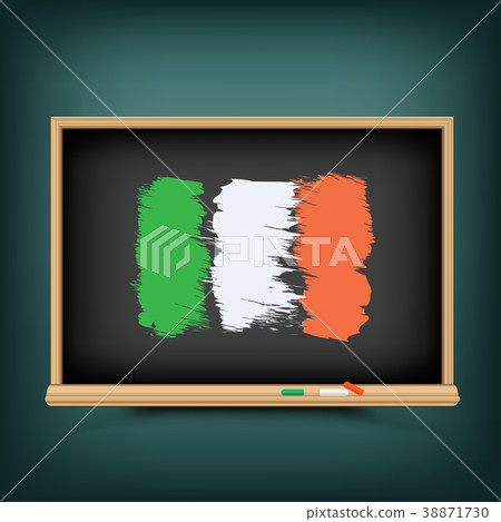 Italia flag draw on school blackboard 38871730