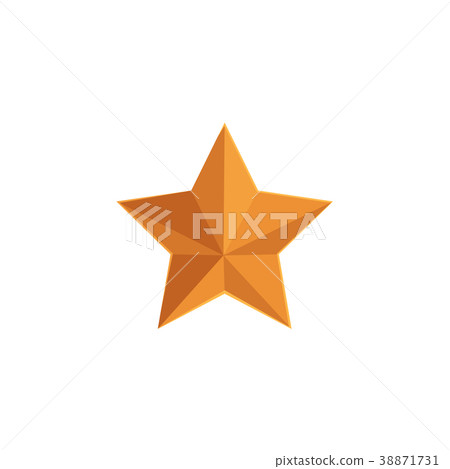 Flat vector icon of five-pointed golden star 38871731