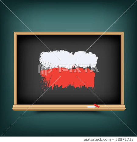 Poland flag draw on school blackboard 38871732