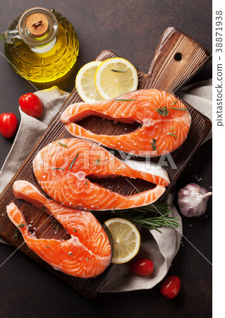 Raw salmon fish fillet 38871938