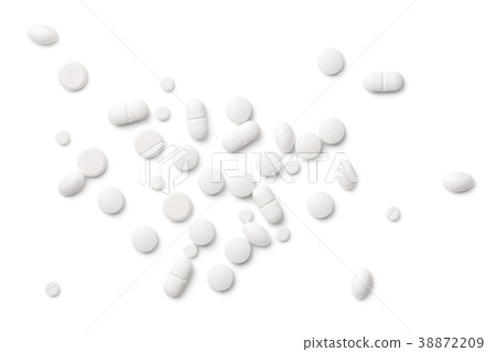 White Pills Isolated on White Background White Pills Isolated on White Background 38872209