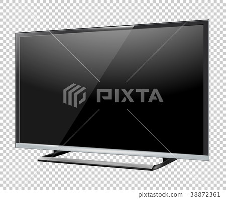Black LED tv television screen blank on background Black LED tv television screen blank on background 38872361