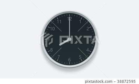 Office wall clock displays 8 oclock. 3D rendering 38872595