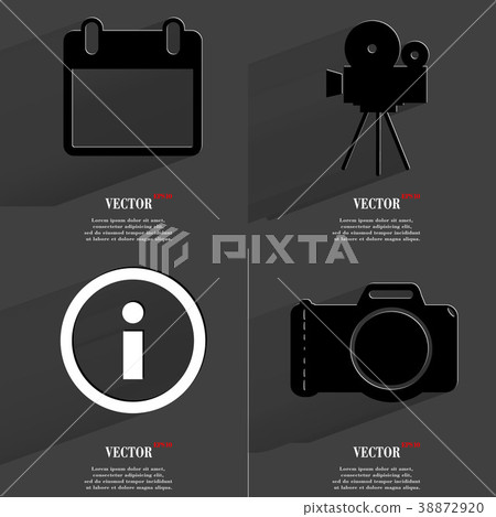 Set of fashionable icons, trending symbols. Flat d Set of fashionable icons, trending symbols. Flat d 38872920