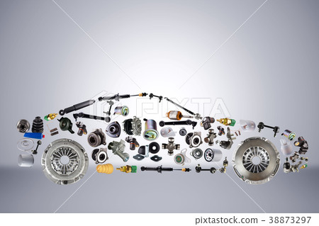 Passenger car assembled from new spare auto parts 38873297