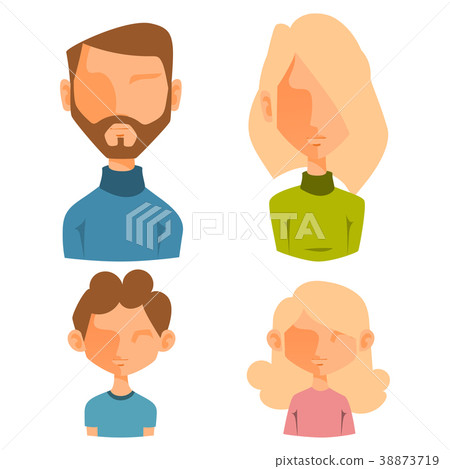 Eemotion vector family people faces cartoon avatar Eemotion vector family people faces cartoon avatar 38873719