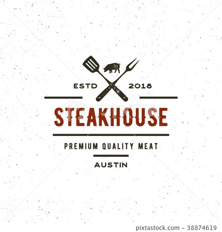 vintage steak house logo. retro styled grill 38874619
