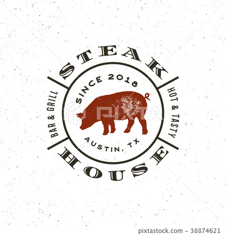 vintage steak house logo. retro styled grill vintage steak house logo. retro styled grill 38874621