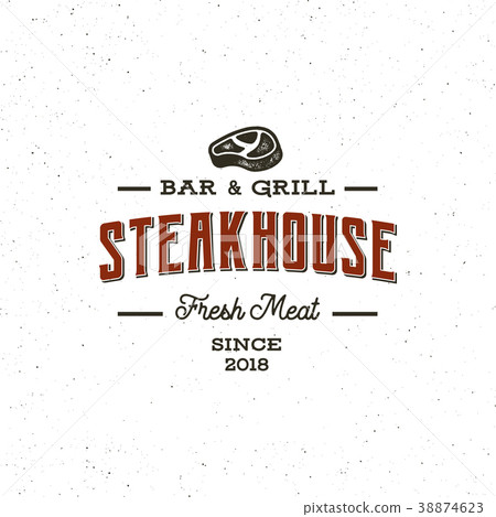 vintage steak house logo. retro styled grill vintage steak house logo. retro styled grill 38874623