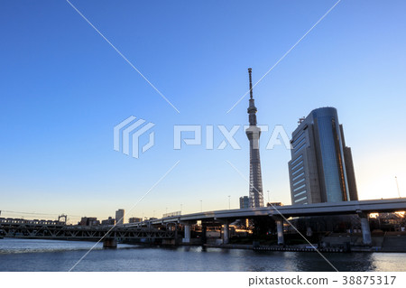 Cityscape Tokyo Sky Tree and Sumida Ward Office Cityscape Tokyo Sky Tree and Sumida Ward Office 38875317