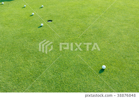 Golf ball on golf course. 38876848