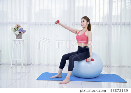 Healthy lifestyle - beautiful female fitness, doing yoga exercises and relax. Healthy eating and managing for healthy lifestyle. Concept photography. 185 38878189