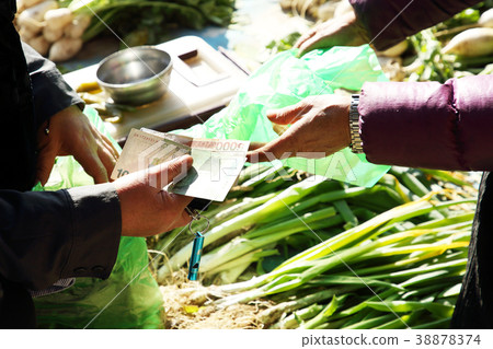 Stock photo for sketch scenery of Korean traditional market. Various products are sold in the market. 112 Stock photo for sketch scenery of Korean traditional market. Various products are sold in the market. 112 38878374