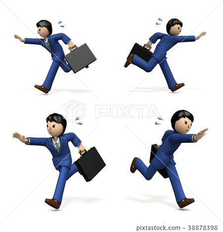Businessman chasing after being late 38878398