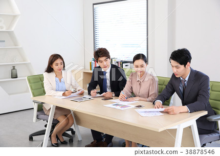 Young business people  - Group of Business people or colleague meeting in office to discuss project. teamwork concept photo. 061 38878546