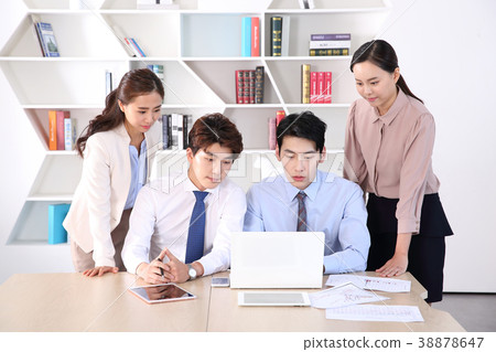 Young business people  - Group of Business people or colleague meeting in office to discuss project. teamwork concept photo. 102 38878647